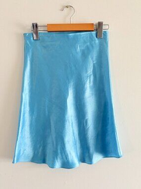 Aritzia Babaton Slip Satin Mini Skirt Sky Blue Size 4